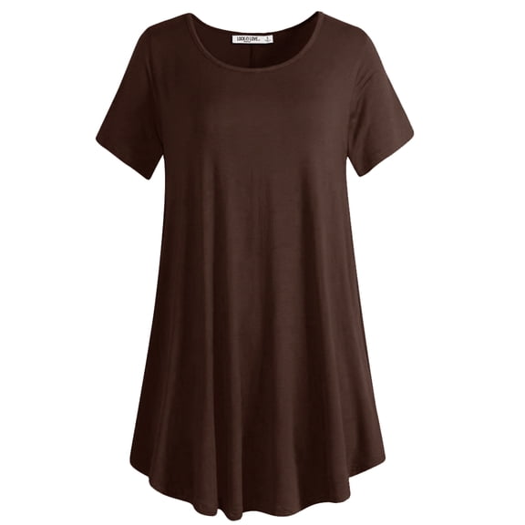 Made by Johnny Women's Tunic Top Casual T Shirt for Leggings S-5XL Plus Size XXXL BROWN