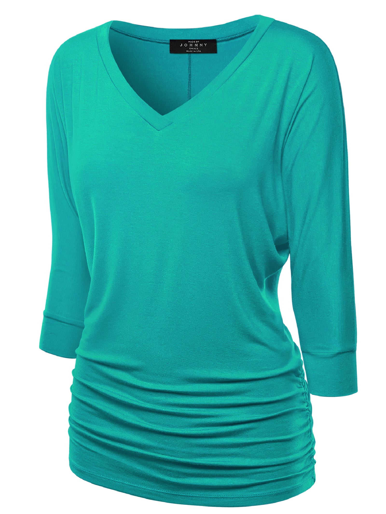 Women's Plus Dolman Sleeve V Neck Hi Low Hem Top main image 0