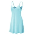 thumbnail image 1 of Made by Johnny Women's V-Neck Spaghetti Strap Tunic Short Dress S AQUA, 1 of 6