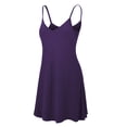 thumbnail image 1 of Made by Johnny Women's V-Neck Spaghetti Strap Tunic Short Dress S DARK_PURPLE, 1 of 6