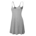 thumbnail image 1 of Made by Johnny Women's V-Neck Spaghetti Strap Tunic Short Dress S HEATHER_GREY, 1 of 6