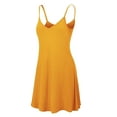 thumbnail image 1 of Made by Johnny Women's V-Neck Spaghetti Strap Tunic Short Dress XL MUSTARD, 1 of 6