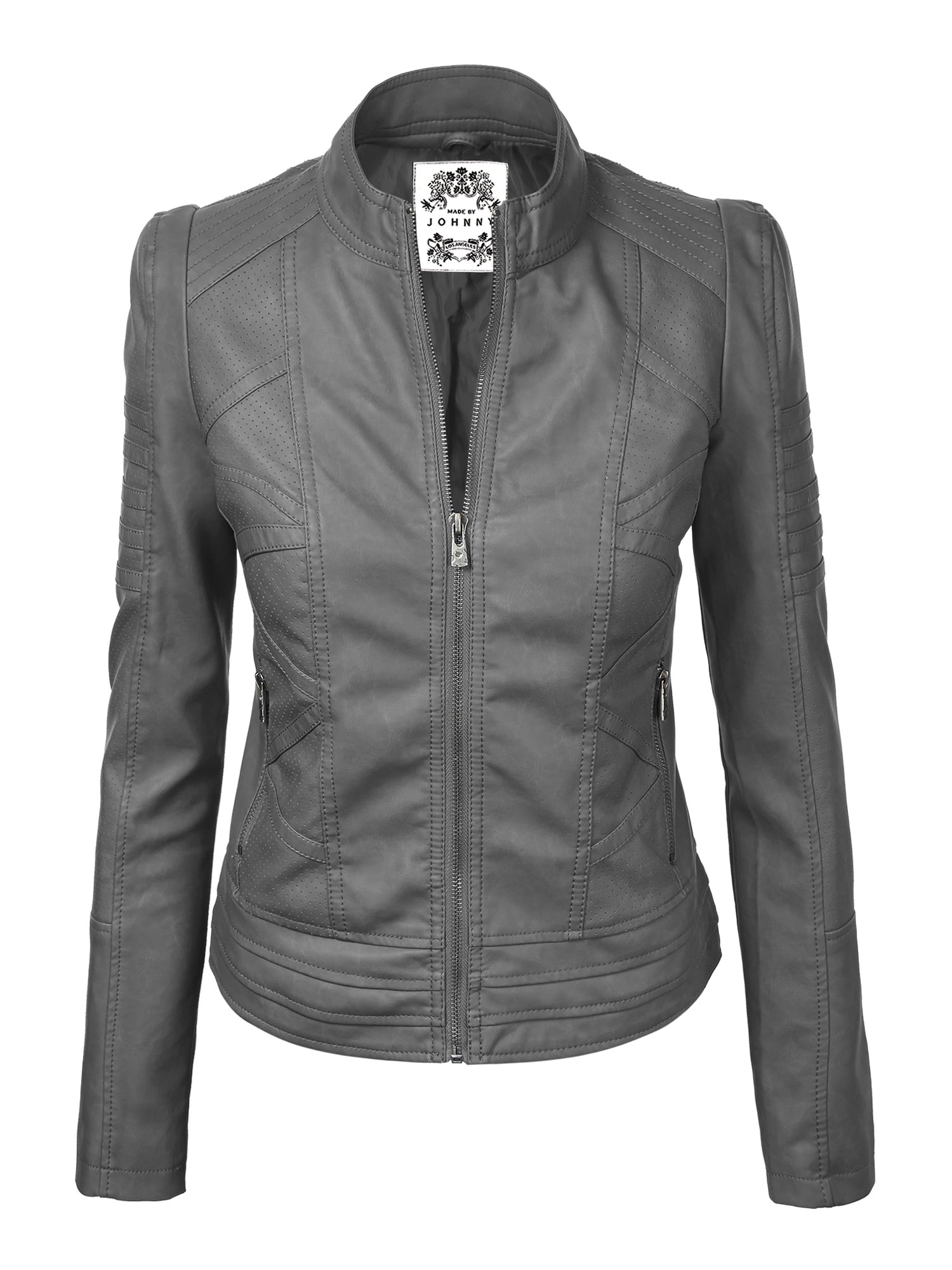 Faux leather top jacket walmart