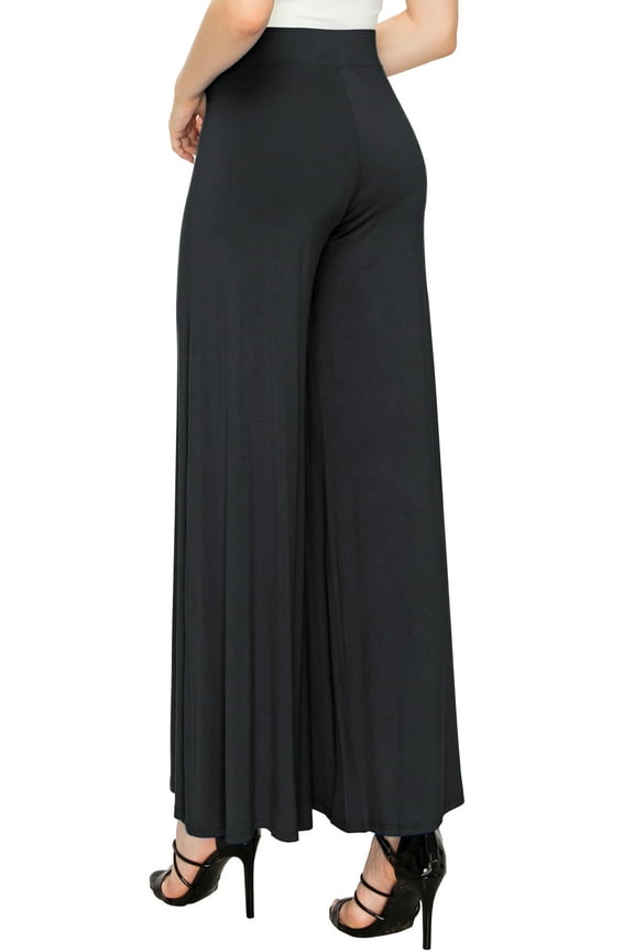 Women's Wide Leg Palazzo Lounge Pants L BLACK