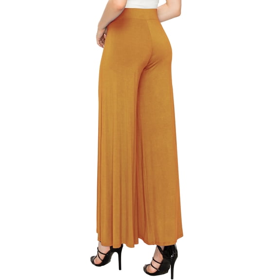 Made by Johnny Women's Wide Leg Palazzo Lounge Pants S MUSTARD