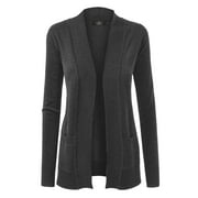 Made by Johnny Women's Women's Open Front Knit Cardigan S CHARCOAL