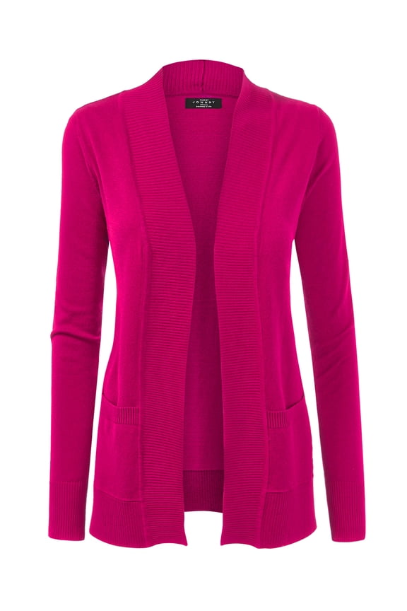 Women's Women's Open Front Knit Cardigan S MAGENTA
