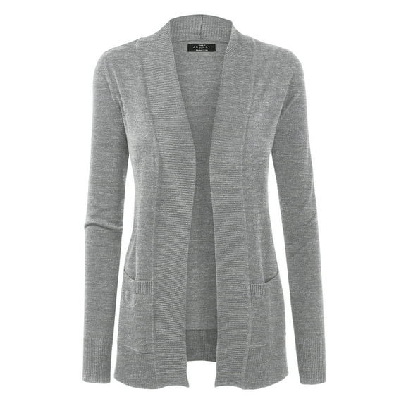 Made by Johnny Women's Women's Open Front Knit Cardigan XXL GRAY