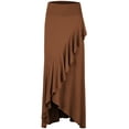 thumbnail image 1 of Made by Johnny Women's Wrapped High Low Ruffle Maxi Skirt XL RUST, 1 of 6