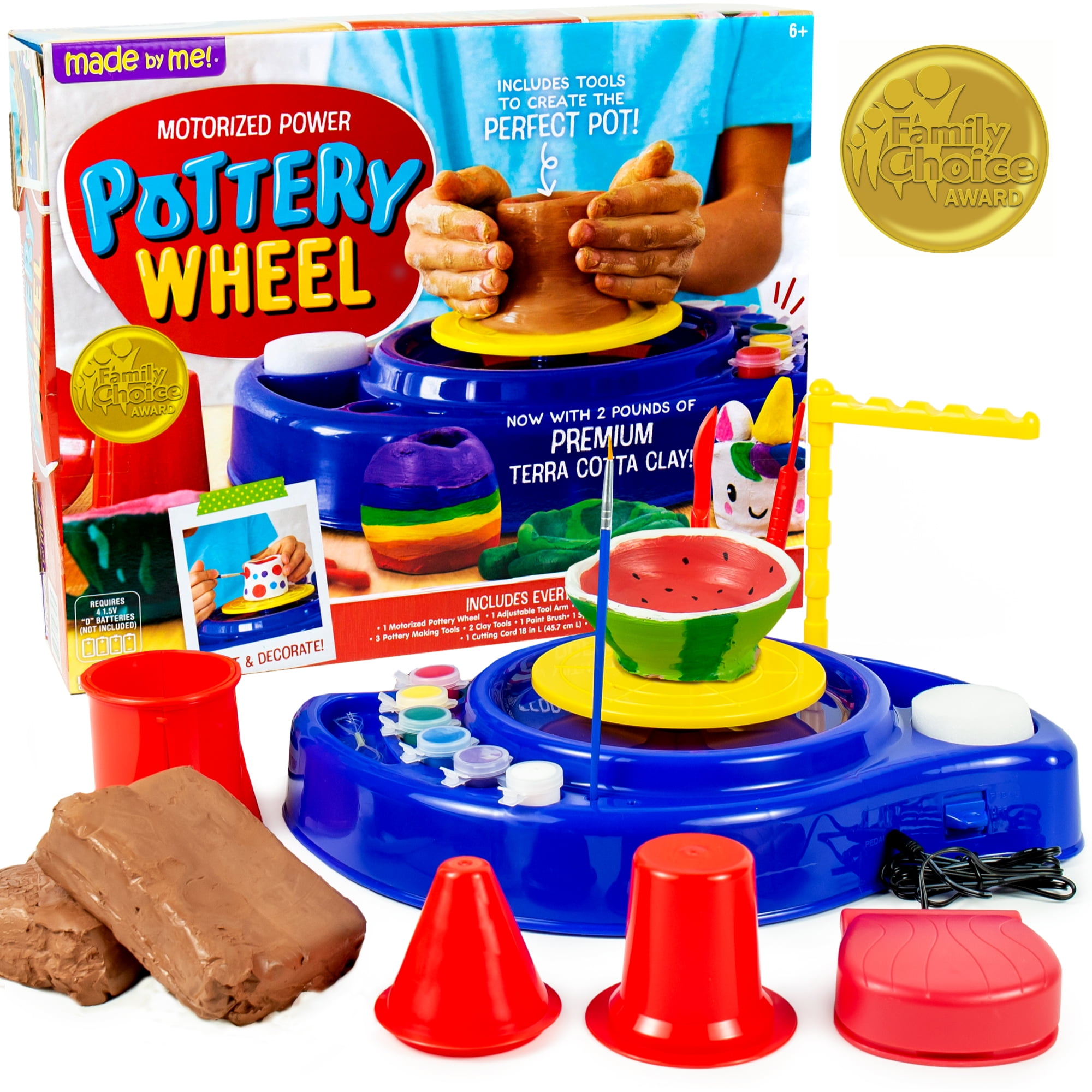 JuLam Clay Wheel Craft Painting Kit Kids Pottery Wheel Machine Toy