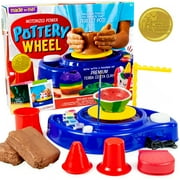 Made by Me My Very Own Toy Pottery Wheel Kit with Terracotta Clay, Kids Pottery Craft Set, Ages 6+, Holiday Gift for Creative Play