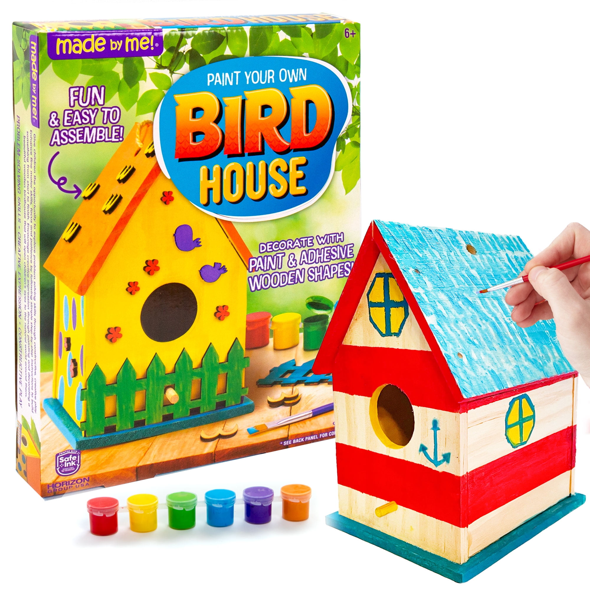 Made by Me Paint Your Own Birdhouse Kit, Boys and Girls, Child, Ages 6+ 