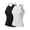 thumbnail image 1 of Made by Olivia Women's 2-Pack Halter Neck Ribbed Tank Top, 1 of 1