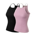 thumbnail image 1 of Made by Olivia Women's 2-Pack Halter Neck Ribbed Tank Top, 1 of 1