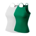 thumbnail image 1 of Made by Olivia Women's 2-Pack Halter Neck Ribbed Tank Top, 1 of 1