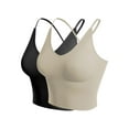 thumbnail image 1 of Made by Olivia Women's 2-Pack Seamless Padded Workout Sports Bra Cami Cropped Yoga Tank Top with Adjustable Straps, 1 of 7