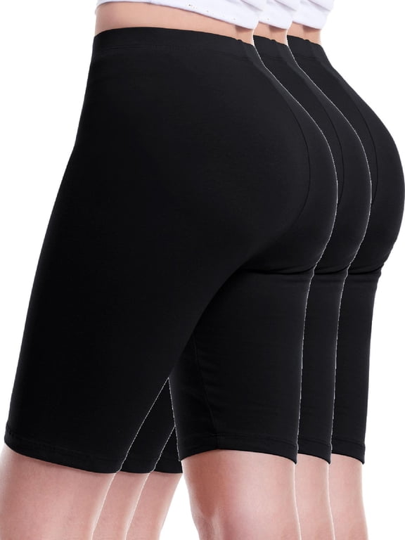 Women's 3-Pack Basic Solid Active Yoga Biker Shorts