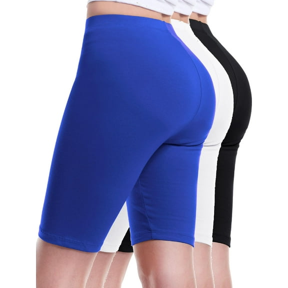 Made by Olivia Women's 3-Pack Basic Solid Active Yoga Biker Shorts