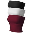 thumbnail image 1 of Made by Olivia Women's 3-Pack Solid Casual Summer Side Shirring Scrunched Double Layered Tube Top, 1 of 1