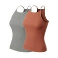 thumbnail image 1 of Made by Olivia Women's Basic High Halter Neck Sleeveless Ribbed Racerback Tank Top, 1 of 1
