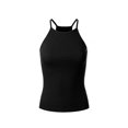 thumbnail image 1 of Made by Olivia Women's Basic High Halter Neck Sleeveless Ribbed Racerback Tank Top, 1 of 6