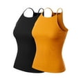 thumbnail image 1 of Made by Olivia Women's Basic High Halter Neck Sleeveless Ribbed Racerback Tank Top, 1 of 1