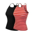 thumbnail image 1 of Made by Olivia Women's Basic High Halter Neck Sleeveless Ribbed Racerback Tank Top, 1 of 1