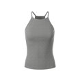 thumbnail image 1 of Made by Olivia Women's Basic High Halter Neck Sleeveless Ribbed Racerback Tank Top, 1 of 4