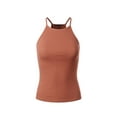 thumbnail image 1 of Made by Olivia Women's Basic High Halter Neck Sleeveless Ribbed Racerback Tank Top, 1 of 6