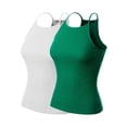 thumbnail image 1 of Made by Olivia Women's Basic High Halter Neck Sleeveless Ribbed Racerback Tank Top, 1 of 1
