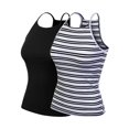 thumbnail image 1 of Made by Olivia Women's Basic High Halter Neck Sleeveless Ribbed Racerback Tank Top, 1 of 1