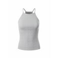 thumbnail image 1 of Made by Olivia Women's Basic High Halter Neck Sleeveless Ribbed Racerback Tank Top, 1 of 4
