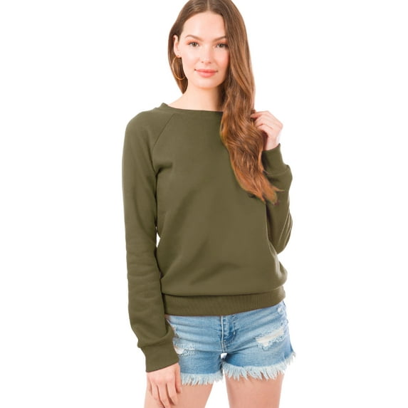 Made by Olivia Women's Basic Soft & Comfortable Pullover Fleece Crewneck Sweatshirt