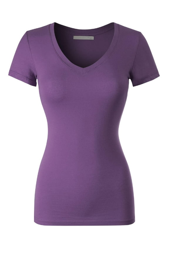 Women's Basic Solid Multi Colors Fitted Short Sleeve T-Shirt [S-3XL]