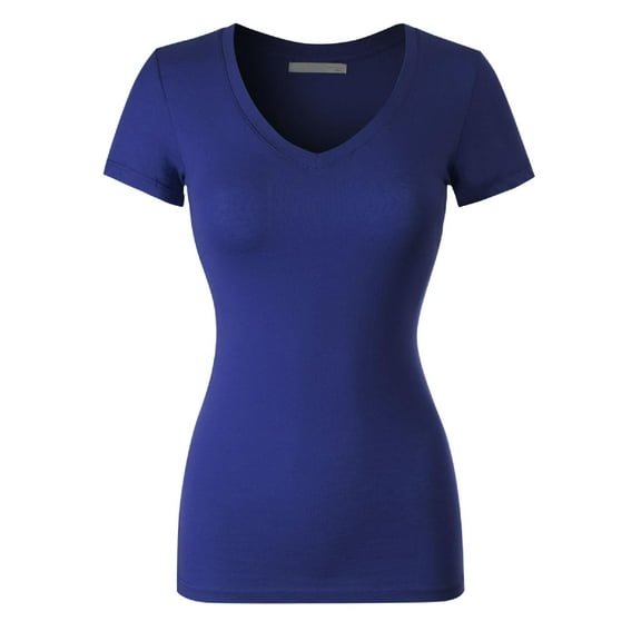 Made by Olivia Women's Basic Solid Multi Colors Fitted Short Sleeve T-Shirt [S-3XL]