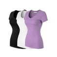 thumbnail image 1 of Made by Olivia Women's Basic Solid Multi Colors Fitted Short Sleeve T-Shirt [S-3XL], 1 of 1