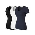 thumbnail image 1 of Made by Olivia Women's Basic Solid Multi Colors Fitted Short Sleeve T-Shirt [S-3XL], 1 of 1