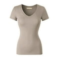 thumbnail image 1 of Made by Olivia Women's Basic Solid Short Sleeve V Neck Jersey Top, 1 of 6
