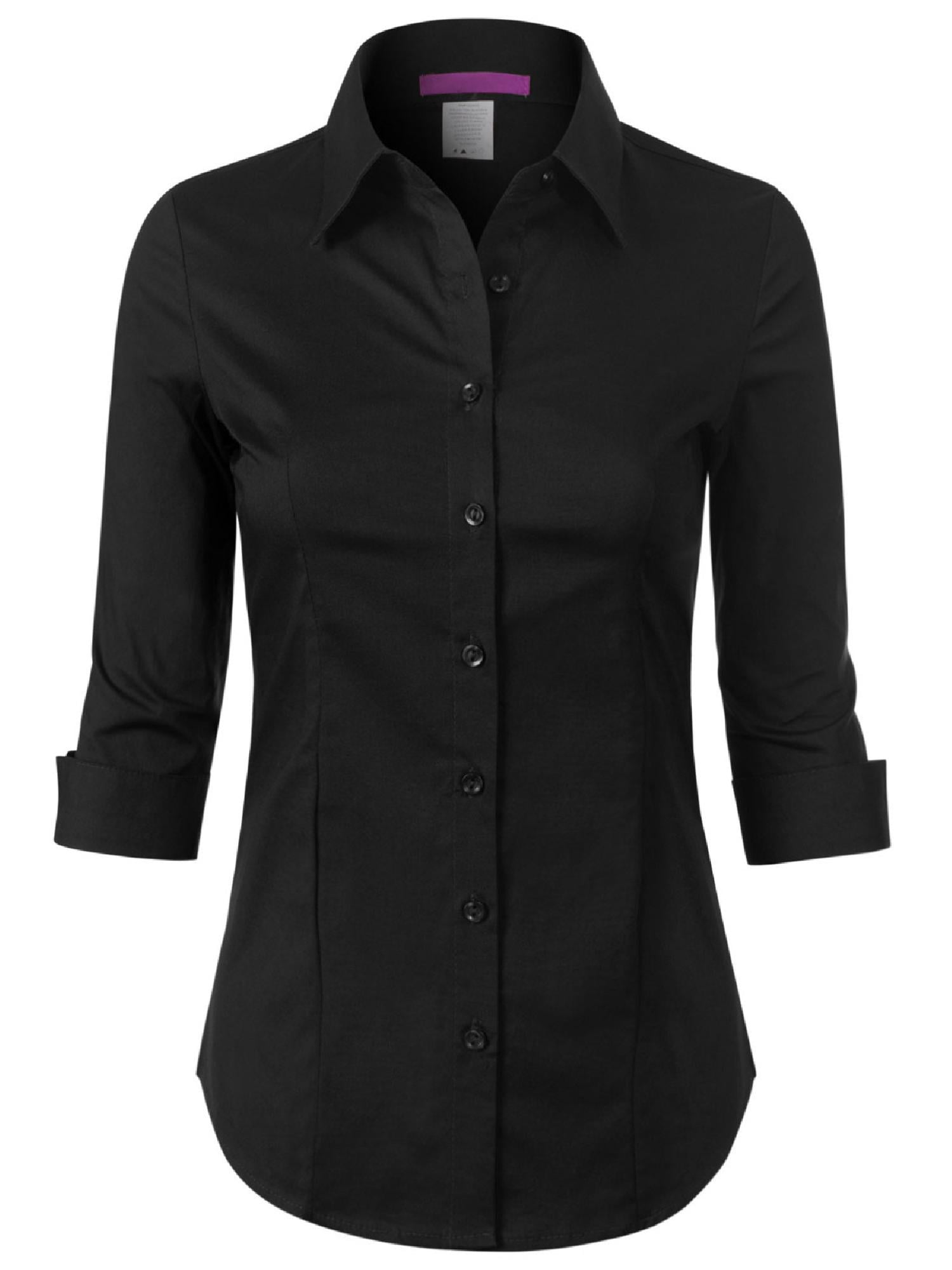Foxcroft Women's Pamela 3/4 Sleeve Stretch Tunic - Non-Iron, Button-Down With Y-Neck