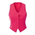 thumbnail image 1 of Made by Olivia Women's Button Front Stretch Cropped Tuxedo Suit Vest, 1 of 7
