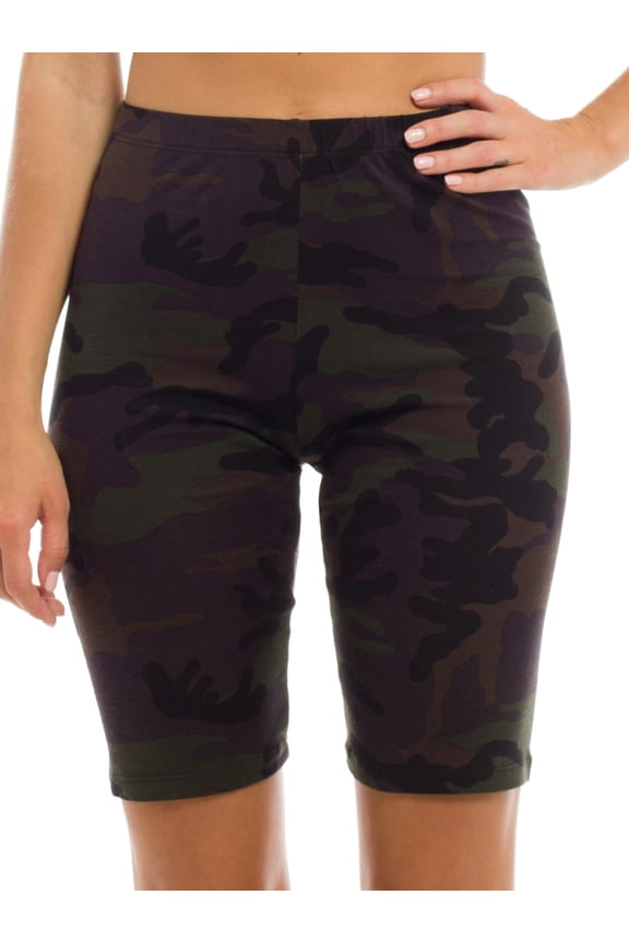 Women's Camo Print Active Yoga Biker Shorts
