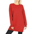 thumbnail image 1 of Made by Olivia Women's Casual Oversized Loose Fit Crew/V Neck Fleece Pullover Tunic Sweatshirts with Pockets S~3X, 1 of 1