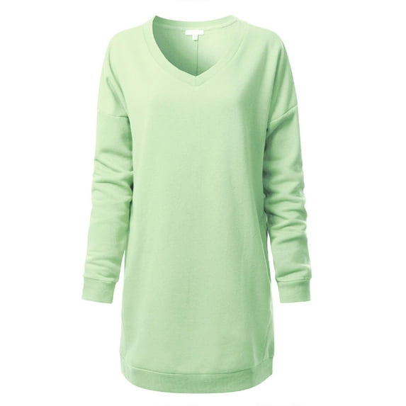 Made by Olivia Women's Casual Oversized Loose Fit V-Neck Fleece Pullover Sweatshirts Tunic Fall Outfits S~3X