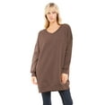 thumbnail image 1 of Made by Olivia Women's Casual Oversized Loose Fit V-Neck Fleece Pullover Sweatshirts Tunic Fall Outfits S~3X, 1 of 5