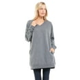 thumbnail image 1 of Made by Olivia Women's Casual Oversized Loose Fit V-Neck Fleece Pullover Sweatshirts Tunic Fall Outfits S~3X, 1 of 5