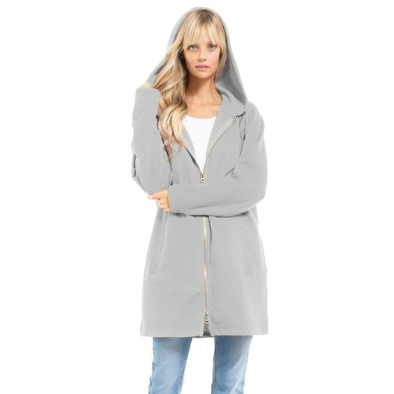 Made by Olivia Women's Casual Oversized Loose Fit Zip Up Pullover Hoodie Tunic Sweatshirt Jacket Fall Outfits (S-3X)