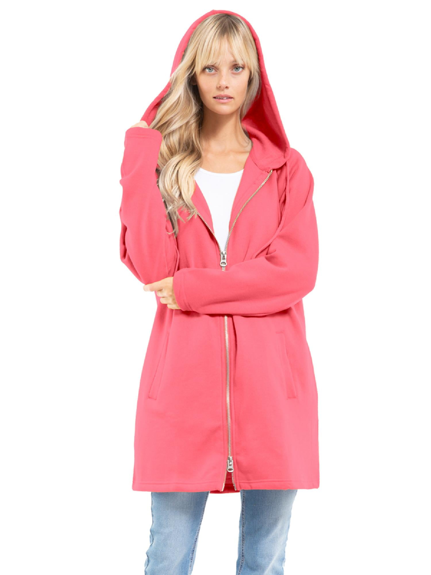 Made by Olivia Women's Casual Oversized Loose Fit Zip Up Pullover