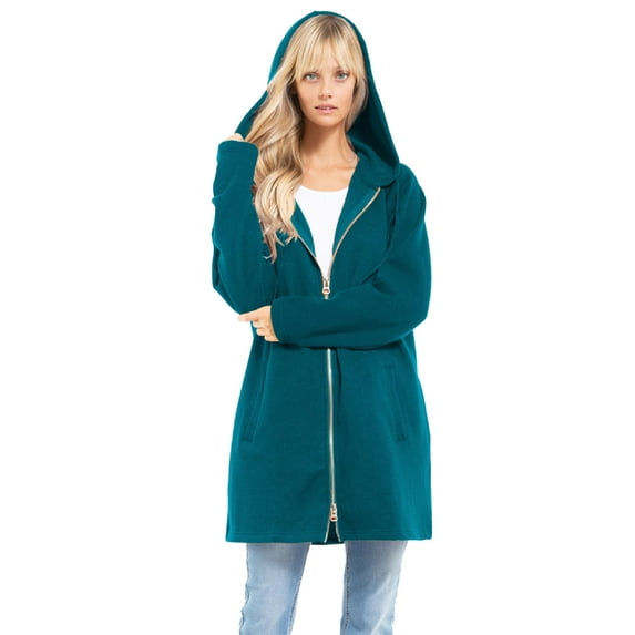 Made by Olivia Women's Casual Oversized Loose Fit Zip Up Pullover Hoodie Tunic Sweatshirt Jacket Fall Outfits (S-3X)