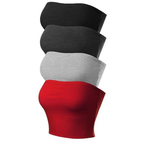 Made by Olivia Women's Causal Strapless Double layered Basic Sexy Tube Top