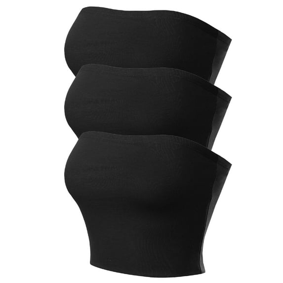 Made by Olivia Women's Causal Strapless Double layered Basic Sexy Tube Top